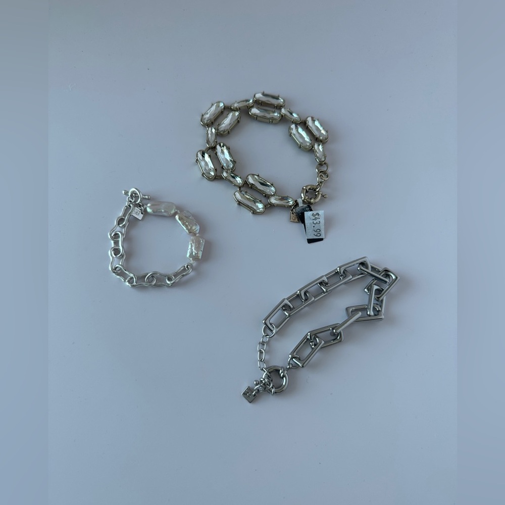 Banana Republic Silver and Cream Bracelet Set - 3 Bracelets - Picture 8 of 12